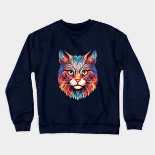 Cat  Mandala Animal Ilustration Crewneck Sweatshirt